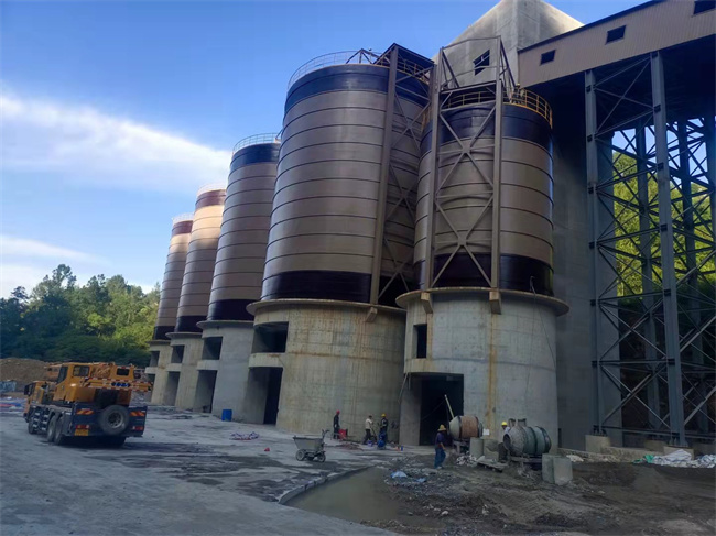 海南礦粉鋼板倉6500噸礦粉倉四川項目竣工